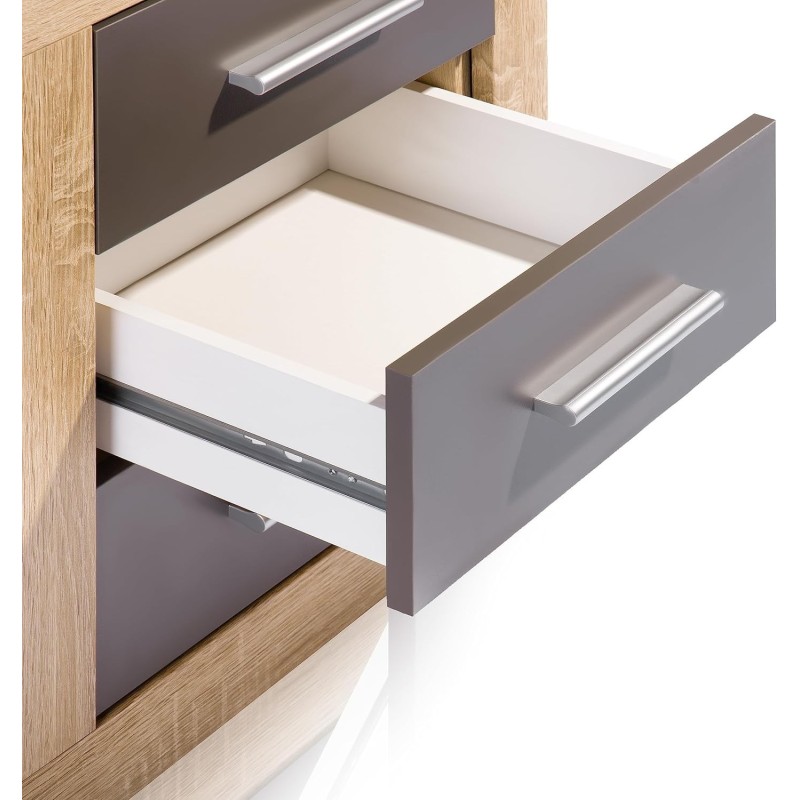 Pack Cabecero de 160 x 120 cm + 2 Mesitas de Noche| Color Cambria y Grafito (para Cama de 135-140 o 160)