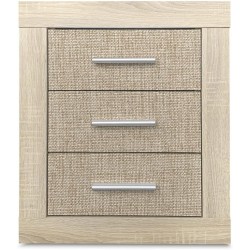 Pack Cabecero de 160 x 120 cm + 2 Mesitas de Noche | Dormitorio Completo | Color Puccini y Textil (para Cama de 135-140 o 160)