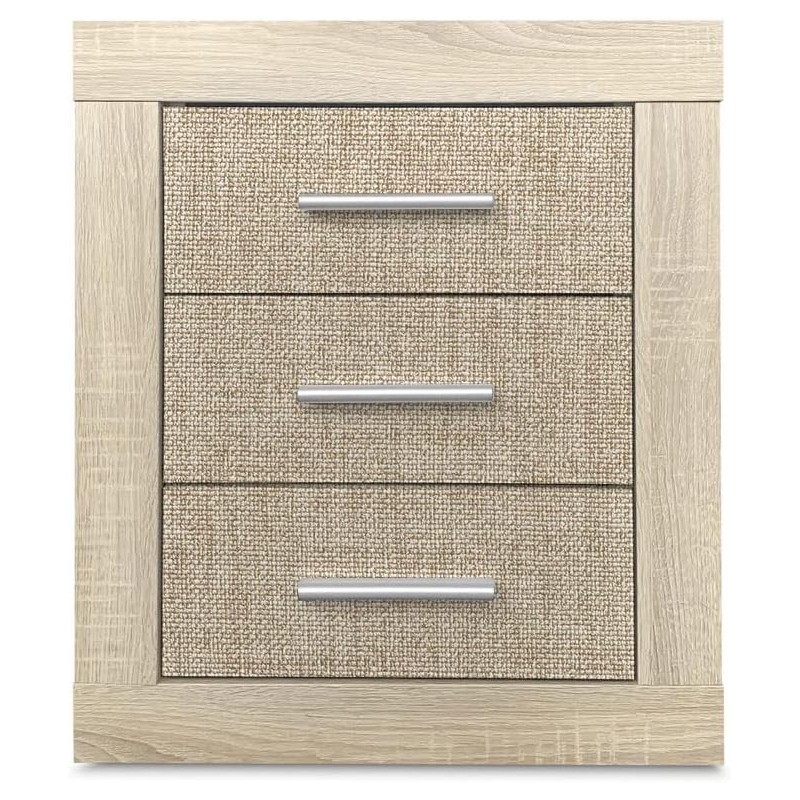 Pack Cabecero de 160 x 120 cm + 2 Mesitas de Noche | Dormitorio Completo | Color Puccini y Textil (para Cama de 135-140 o 160)