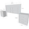 Pack Cabecero de 160 x 120 cm + 2 Mesitas de Noche | Dormitorio Completo | Color Puccini y Textil (para Cama de 135-140 o 160)
