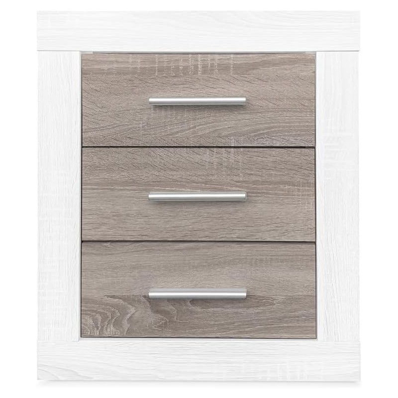 Pack Cabecero de 160 x 120 cm + 2 Mesitas de Noche, Colores Andersen y Pino Gris (para Cama de 135-140 o 160) – Meyvaser