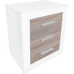 Pack Cabecero de 160 x 120 cm + 2 Mesitas de Noche, Colores Andersen y Pino Gris (para Cama de 135-140 o 160) – Meyvaser