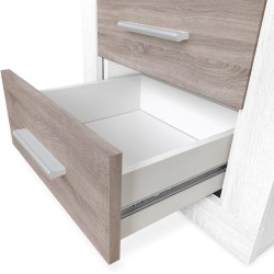 Pack Cabecero de 160 x 120 cm + 2 Mesitas de Noche, Colores Andersen y Pino Gris (para Cama de 135-140 o 160) – Meyvaser