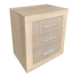 Mesita de Noche, Mesilla de Dormitorio, Color Madera, Medidas: 50 cm (Largo) x 34,6 cm (Fondo) x 60 cm (Alto)