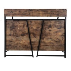 Escritorio Plegable de Doble Altura – Nogal con Estructura Metálica Negra, 120x62x75 cm