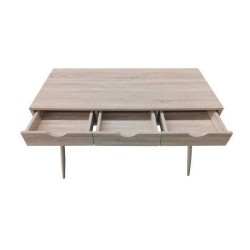 Mesa Escritorio Roble con 3 Cajones y Patas Estilo Escandinavo – Compacta y Funcional, 110x50x75 cm