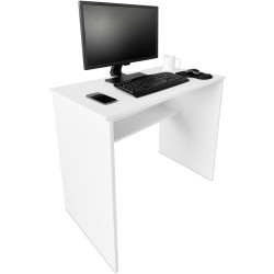 Mesa de Escritorio, Mesas para Ordenador, Acabada en Blanco, Medidas: 90 cm (An) x 49,5 cm (Fon) x 77 cm (Al)