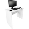 Mesa de Escritorio, Mesas para Ordenador, Acabada en Blanco, Medidas: 90 cm (An) x 49,5 cm (Fon) x 77 cm (Al)