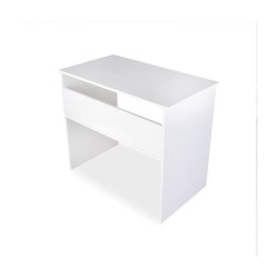 Mesa de Escritorio, Mesas para Ordenador, Acabada en Blanco, Medidas: 90 cm (An) x 49,5 cm (Fon) x 77 cm (Al)