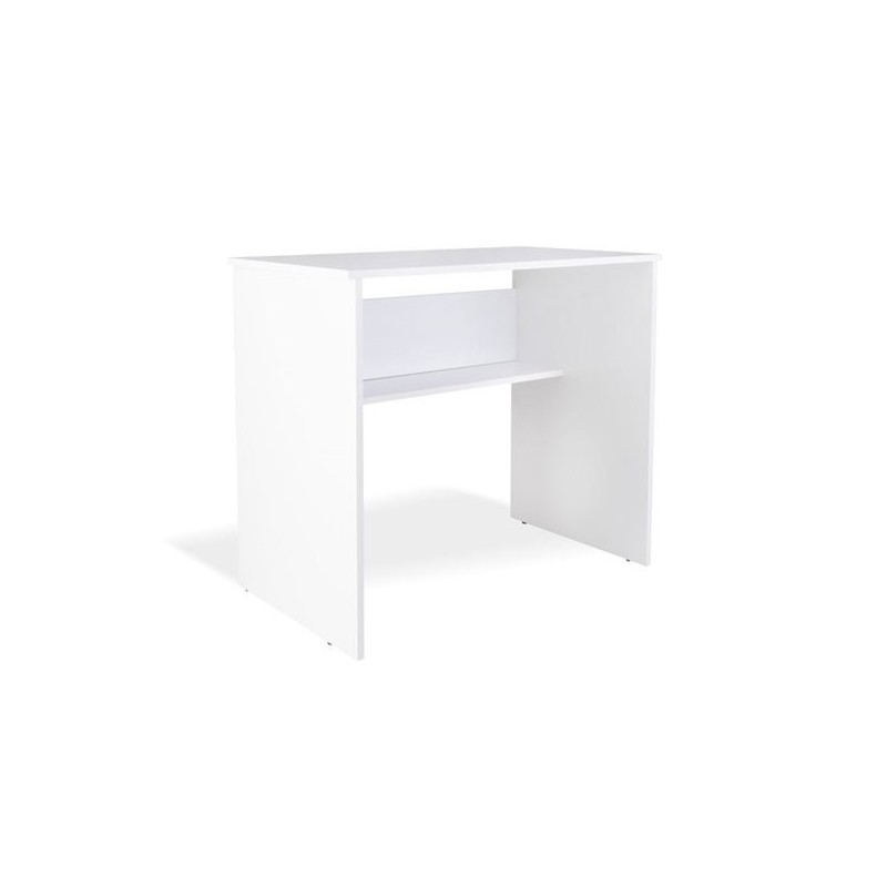 Mesa de Escritorio, Mesas para Ordenador, Acabada en Blanco, Medidas: 90 cm (An) x 49,5 cm (Fon) x 77 cm (Al)