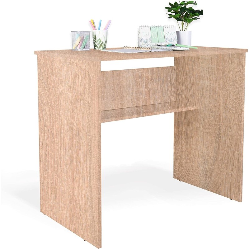 Mesa de Escritorio, Mesas para Ordenador, Acabada en Cambrian, Medidas: 90 cm (An) x 49,5 cm (Fon) x 77 cm (Al)