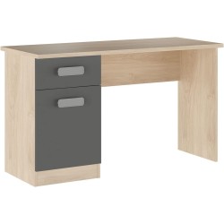 Mesa de Estudio, Escritorio con 2 Cajones, Mesa de Ordenador, Acabado en Color Grafito y Cambrian 70.8 x 120 x 49.8 cm
