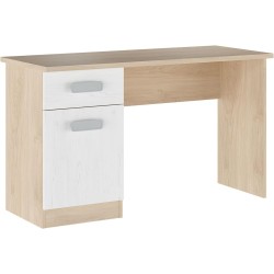 Mesa de Estudio, Escritorio con 2 Cajones, Mesa de Ordenador, Acabado en Color Blanco y Cambrian 70.8 x 120 x 49.8 cm