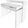 Mesa Escritorio Extensible, Color Blanco, Medidas: 90 cm (Largo) x 33-63,4 cm (Ancho) x 87,5 cm (Alto)