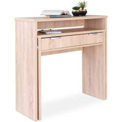 Mesa Escritorio Extensible, Color Cambrian, Medidas: 90 cm (Largo) x 33-63,4 cm (Ancho) x 87,5 cm (Alto)