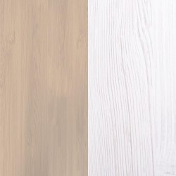 Estantería con Escritorio, Acabado en Cambrian y Blanco, Medidas: 119,6 cm (Largo) x 139,6 cm (Alto) x 34,5 Cm