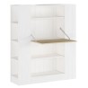Estantería con Escritorio, Acabado en Blanco y Madera, Medidas: 119,6 cm (Largo) x 139,6 cm (Alto) x 34,5 Cm
