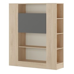 Estantería con Escritorio, Acabado en Cambrian y Grafito, Medidas: 119,6 cm (Largo) x 139,6 cm (Alto) x 34,5 Cm