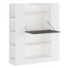 Estantería con Escritorio, Acabado en Blanco y Grafito, Medidas: 119,6 cm (Largo) x 139,6 cm (Alto) x 34,5 Cm