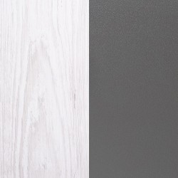 Estantería con Escritorio, Acabado en Blanco y Grafito, Medidas: 119,6 cm (Largo) x 139,6 cm (Alto) x 34,5 Cm