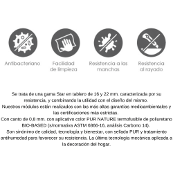 Meyvaser Mueble de salón y TV Conjunto muebles de salón apilable 270 Cm Ancho Color madera y blanco