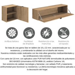 Meyvaser Mueble de salón y TV Conjunto muebles de salón apilable 245 Cm Ancho Color Madera y Blanco