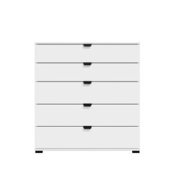 Cómoda de 5 Cajones para Dormitorio en Blanco, Gran Espacio Almacenamiento, Estilo Moderno, 90x40x95 cm