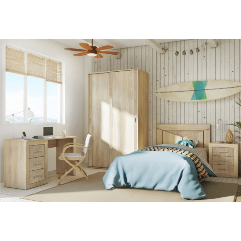 Escritorio Moderno de 3 Cajones - Acabado Puccini Textil de Alta Calidad - 120 cm de Ancho, 50 cm de Fondo, 72 cm de Alto