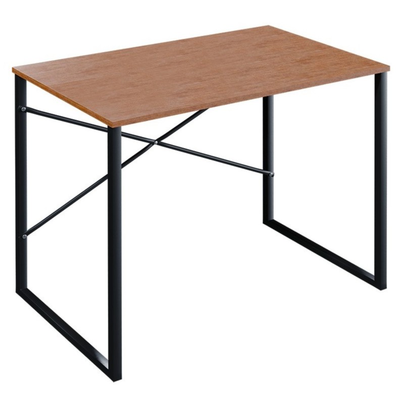 (SALDO) Mesa de Ordenador Estilo Industrial Color Nogal y Negro 90x60x70 Cm