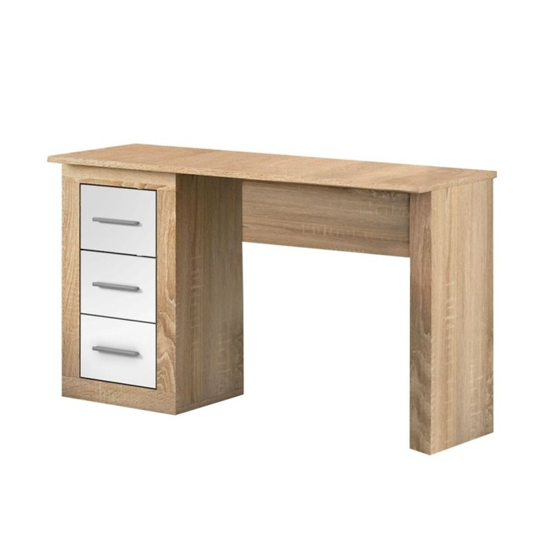 Escritorio Moderno de 3 Cajones - Acabado Cambria Blanco de Alta Calidad - 120 cm de Ancho, 50 cm de Fondo, 72 cm de Alto