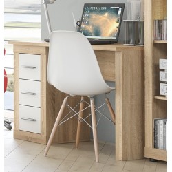 Escritorio Moderno de 3 Cajones - Acabado Cambria Blanco de Alta Calidad - 120 cm de Ancho, 50 cm de Fondo, 72 cm de Alto