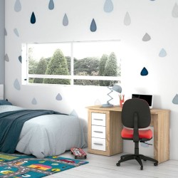 Escritorio Moderno de 3 Cajones - Acabado Cambria Blanco de Alta Calidad - 120 cm de Ancho, 50 cm de Fondo, 72 cm de Alto