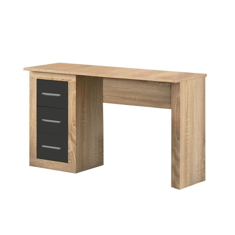 Escritorio Moderno de 3 Cajones - Acabado Cambria y Grafito de Alta Calidad - 120 cm de Ancho, 50 cm de Fondo, 72 cm de Alto