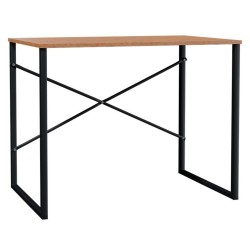 (SALDO) Mesa de Ordenador Estilo Industrial Color Nogal y Negro 90x60x70 Cm