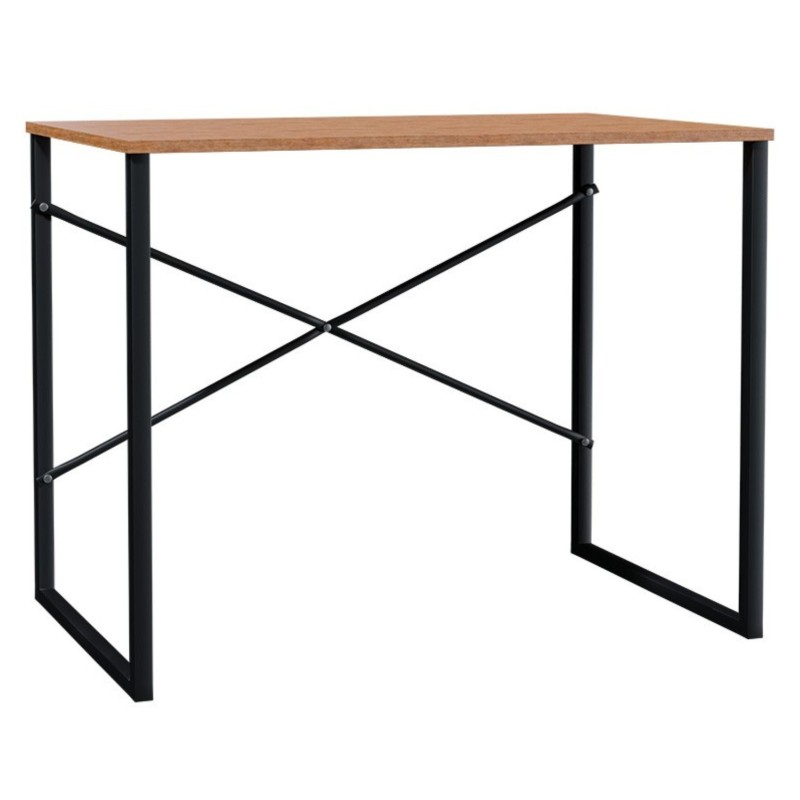 (SALDO) Mesa de Ordenador Estilo Industrial Color Nogal y Negro 90x60x70 Cm