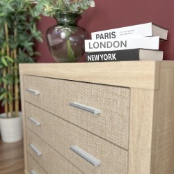 Meyvaser - Cómoda con 4 Cajones, Sinfonier, Color Madera, Medidas: 60 cm (An) x 81.5 cm (Al) x 39.5 cm (Fo)