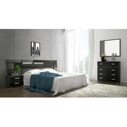 Comoda 4 Cajones, Mueble Almacenaje Dormitorio, Color Blanco y Grafito, Medidas: 89 cm (Lar) x 89,6 cm (Al) x 39,6 cm de (Fon)