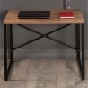 (SALDO) Mesa de Ordenador Estilo Industrial Color Nogal y Negro 90x60x70 Cm