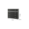 Comoda 4 Cajones, Mueble Almacenaje Dormitorio, Color Blanco y Grafito, Medidas: 89 cm (Lar) x 89,6 cm (Al) x 39,6 cm de (Fon)