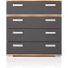 Cómoda 4 Cajones, Mueble Almacenaje Dormitorio, Color Cambria y Grafito, Medidas: 89 cm (Lar) x 89,6 cm (Al) x 39,6 cm de (Fon)