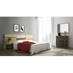 Cómoda 4 Cajones, Mueble Almacenaje Dormitorio, Color Cambria y Grafito, Medidas: 89 cm (Lar) x 89,6 cm (Al) x 39,6 cm de (Fon)