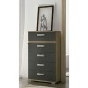 Sinfonier 5 Cajones, Cómoda Dormitorio, Color Cambria y Grafito, Medidas: 60 cm (Lar) x 109,4 cm (Al) x 39,6 cm de (Fon)