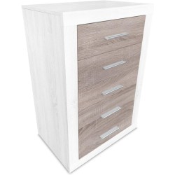 Sinfonier 5 Cajones, Cómoda, Acabado en Andersen Pino y Gris/ 60 cm (Lar) x 106,5 cm (Al) x 39,6 cm de (Fon)