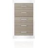 Sinfonier 5 Cajones, Cómoda, Acabado en Andersen Pino y Gris/ 60 cm (Lar) x 106,5 cm (Al) x 39,6 cm de (Fon)