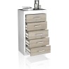 Sinfonier 5 Cajones, Cómoda, Acabado en Andersen Pino y Gris/ 60 cm (Lar) x 106,5 cm (Al) x 39,6 cm de (Fon)