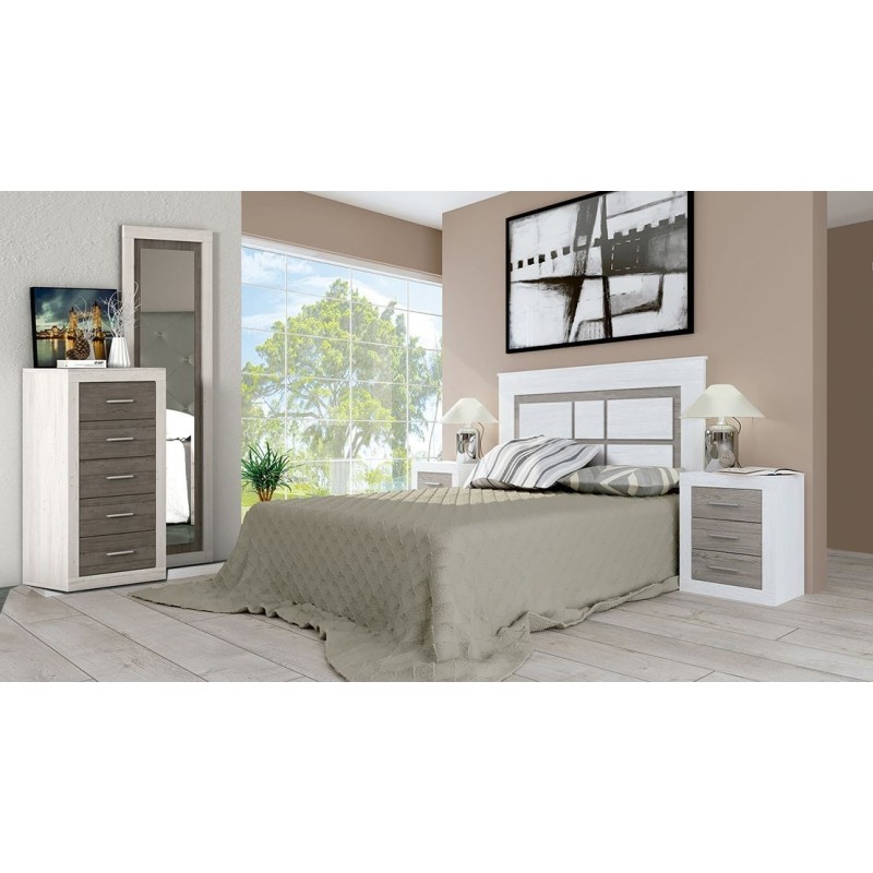 Sinfonier 5 Cajones, Cómoda, Acabado en Andersen Pino y Gris/ 60 cm (Lar) x 106,5 cm (Al) x 39,6 cm de (Fon)