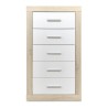 Sinfonier 5 Cajones, Cómoda,Dormitorio, Acabado en Cambria y blanco/ 60 cm (Lar) x 106,5 cm (Al) x 39,6 cm de (Fon)