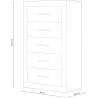 Sinfonier 5 Cajones, Cómoda,Dormitorio, Acabado en Cambria y blanco/ 60 cm (Lar) x 106,5 cm (Al) x 39,6 cm de (Fon)
