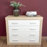 Meyvaser - Cómoda con 4 Cajones, Sinfonier, Color Cambria y Blanco, Medidas: 60 cm (An) x 81.5 cm (Al) x 39.5 cm (Fo)