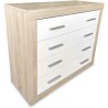 Meyvaser - Cómoda con 4 Cajones, Sinfonier, Color Cambria y Blanco, Medidas: 60 cm (An) x 81.5 cm (Al) x 39.5 cm (Fo)
